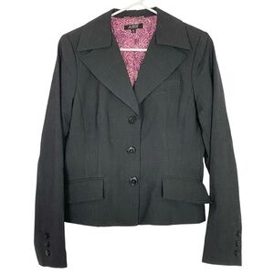 ABS Allen Schwartz Blazer Jacket Womens Size 6 Small Dark Gray Business Wear